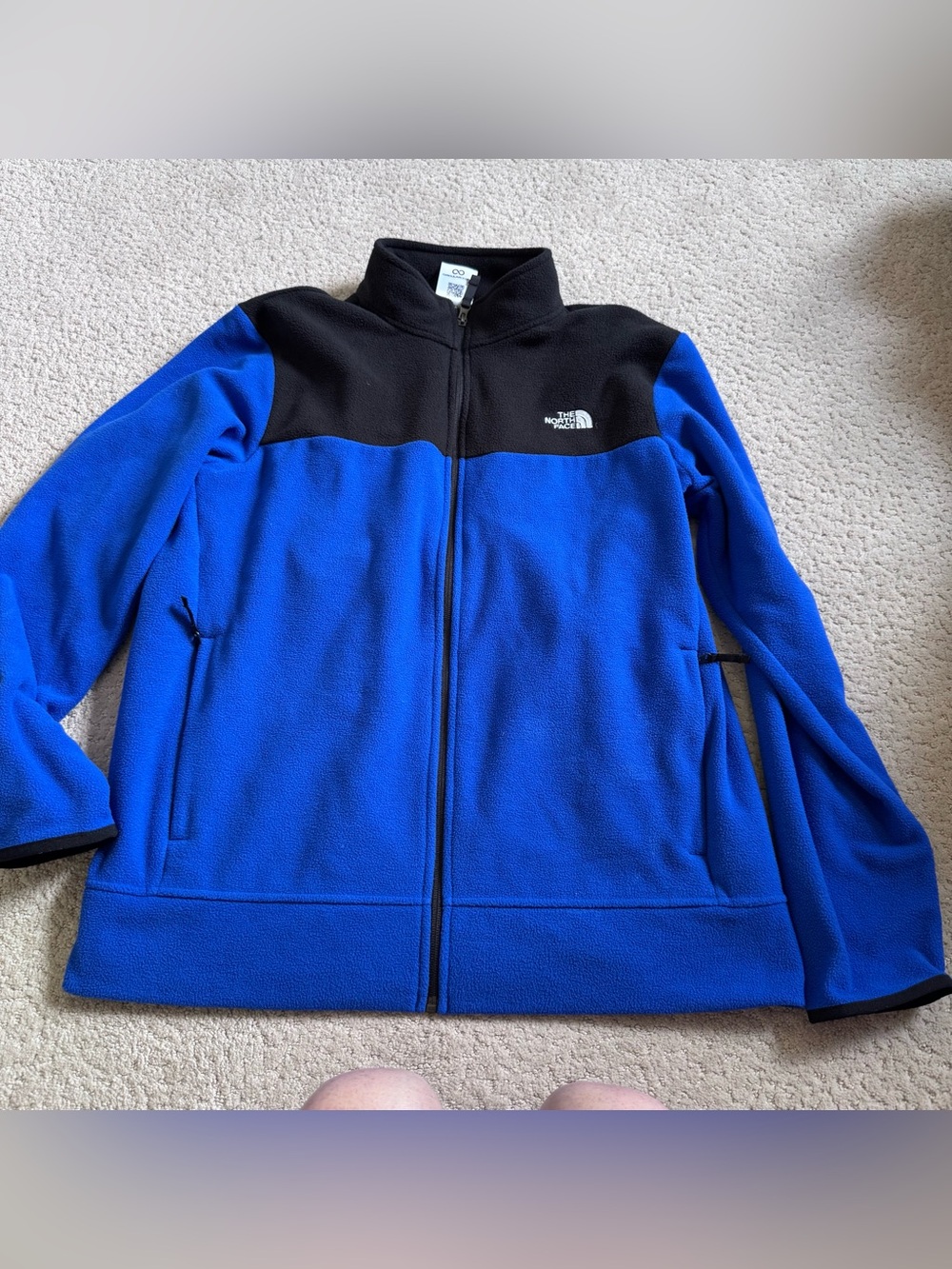 The North Face Men's Anchor Full Zip Jacket Blue Black Fleece Mens Size Large